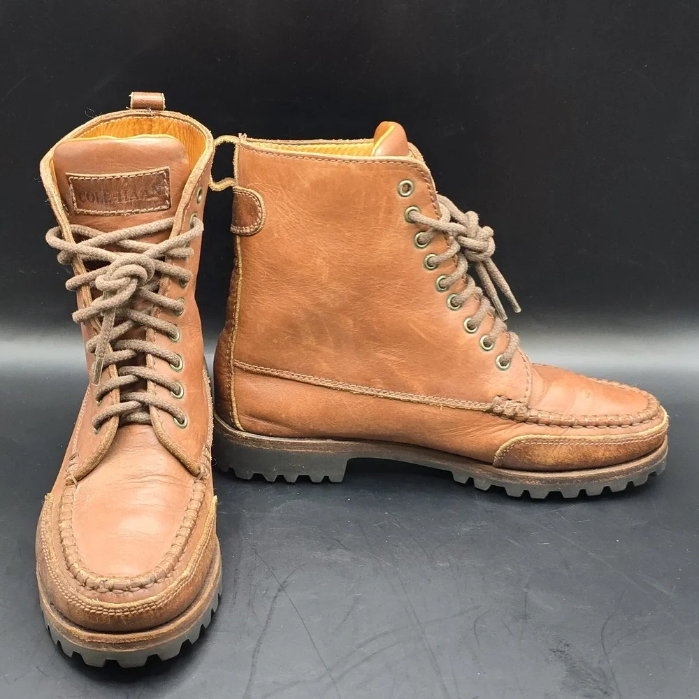 Vtg COLE HAAN Country Brown Leather‎  Boots F8861 / Women's Size 5.5M